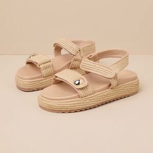 NWT Porter Natural Raffia Flatform Sandals